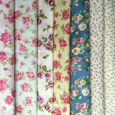 Rose&Hubble medium/tiny roses/floral 100% cotton craft fashion patchwork quilt