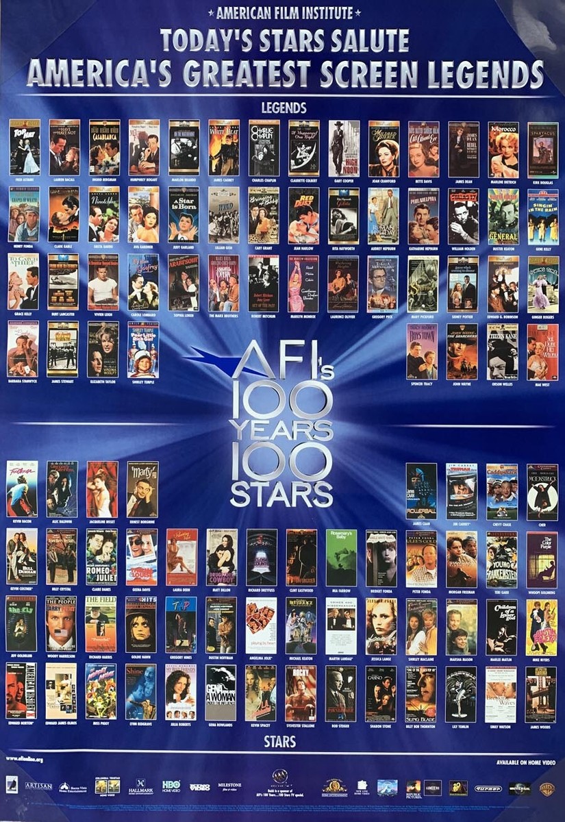 AFI'S 100 YEARS 100 STARS MOVIE POSTER ORIGINAL 27x39