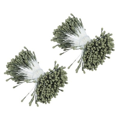 700Pcs Double Heads Flower Stamen Artificial Flower Stamen Pistil Dark Green