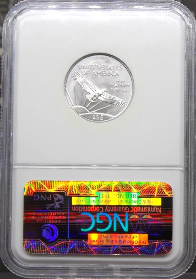 2008 $25 Platinum Eagle • NGC MS70 • PERFECT 70 Mint State (Low Mintage date) - Image 4 of 4