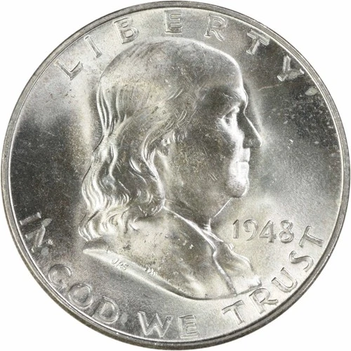 1948-D Franklin Silver Half Dollar Choice BU Uncertified #319