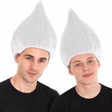 HPO Unisex Troll Wig Bundle for Adult Teen Classic Spiked Synthetic Hair