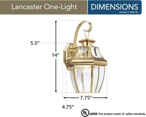 Generation Lighting 8067-02 Lancaster Traditional One - Light Outdoor Wall Lante - Picture 2 of 12