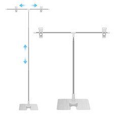T Shape Banner Stand Stainless Steel 11.4-37 '' Adjustable Height Poster Holder
