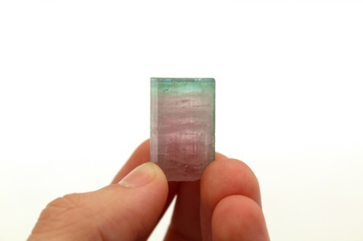 #ad Paprok Bicolor Tourmaline Crystal Pink Body Blue Cap 13.3g Clean Prism $650.00