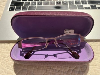 dutz eyeglass frames Rectangle half rim nickel free metal frames deep plum
