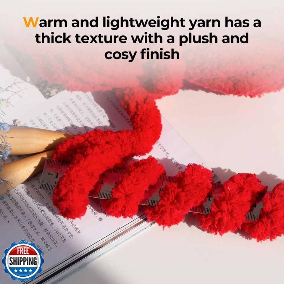 Пряжа Bango коренастая для ручного вязания упаковка 8 шт., пушистая толстая пряжа для вязания крючком - Изображение 2 из 4