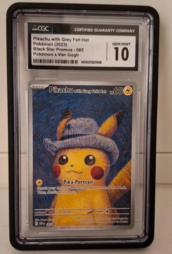 Pokémon - Pikachu with Grey Felt Hat, Pokemon x Van Gogh 085 Promo card - CGC 10