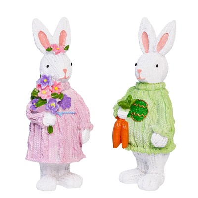 Easter-Decorations Bunny Decor Spring-Figurines Table-Centerpiece for The Hom...