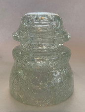 Heningray 45 Clear Glass Insulator Ice Cracked Inside & Out Made in USA 15-54