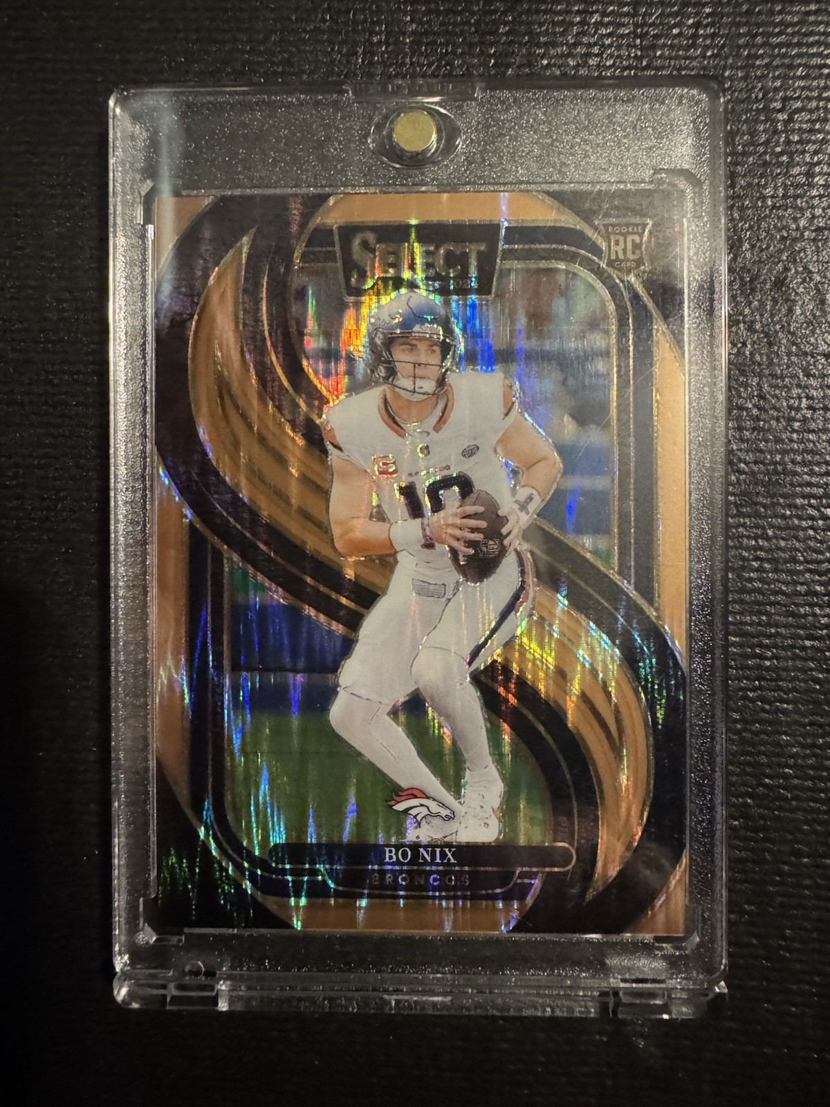 2024 Panini Select - Premier Level Bo Nix #117 Copper Shock Prizm /299 (RC)
