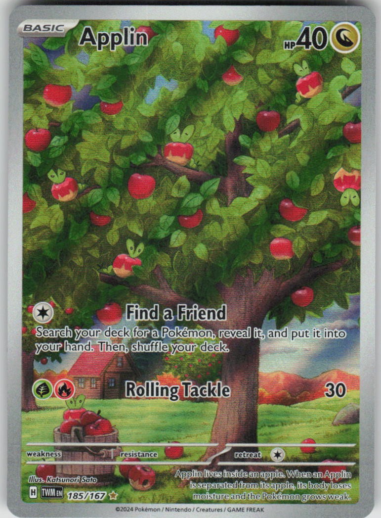 Pokemon Applin 185/167 Twilight Masquerade Illustration Rare NM
