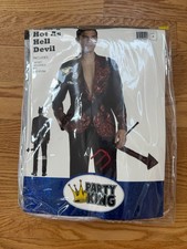 Party King Devil Men's Costume Complete Outfit Red Black Size S