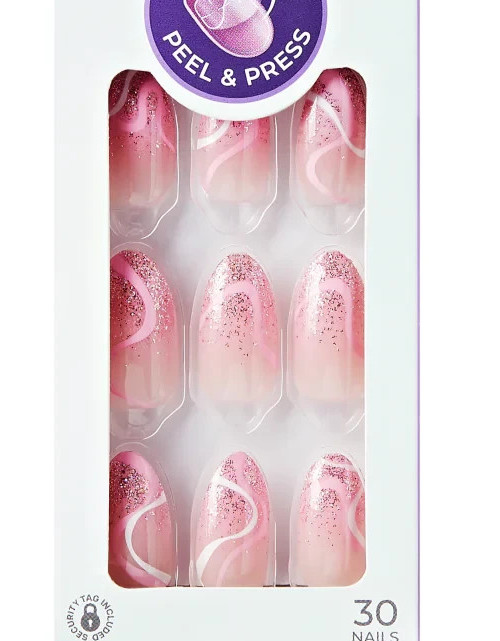 KISS IMPRESS PRESS ON FALSE NAILS INSTANT MANI WILD VENUS ALMOND MEDIUM LENGTH