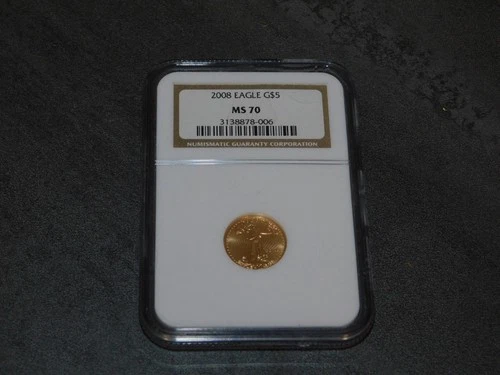 2008 $5 GOLD AMERICAN EAGLE 1/10 oz. NGC MS70