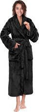 Womens Robe Fleece Plush Soft, Fluffy Fuzzy Cozy Warm Bathrobe, Shower Spa House