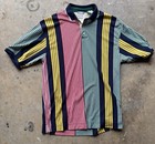 Vtg 90s Bugle Boy Vertical Striped Colorblock Rugby Polo Size XL