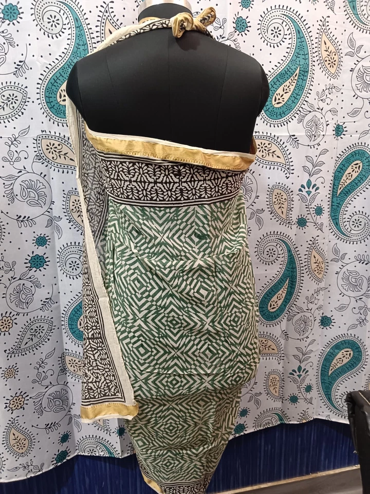 Hand Block Print Sarong 100% Cotton Pareo Women Beach Cover Up Scarf Scarves - Image 4 of 4