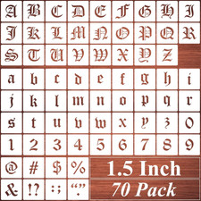 1.5 Inch Alphabet Letter Stencils for Painting - 70 Pack Old English Letter and