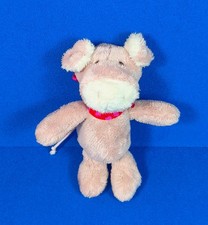 SIGIKID SCHWEIN Ferkel rosa altrosa wei&szlig; rotes Halstuch Pl&uuml;sch Stoff 16 cm gro&szlig;