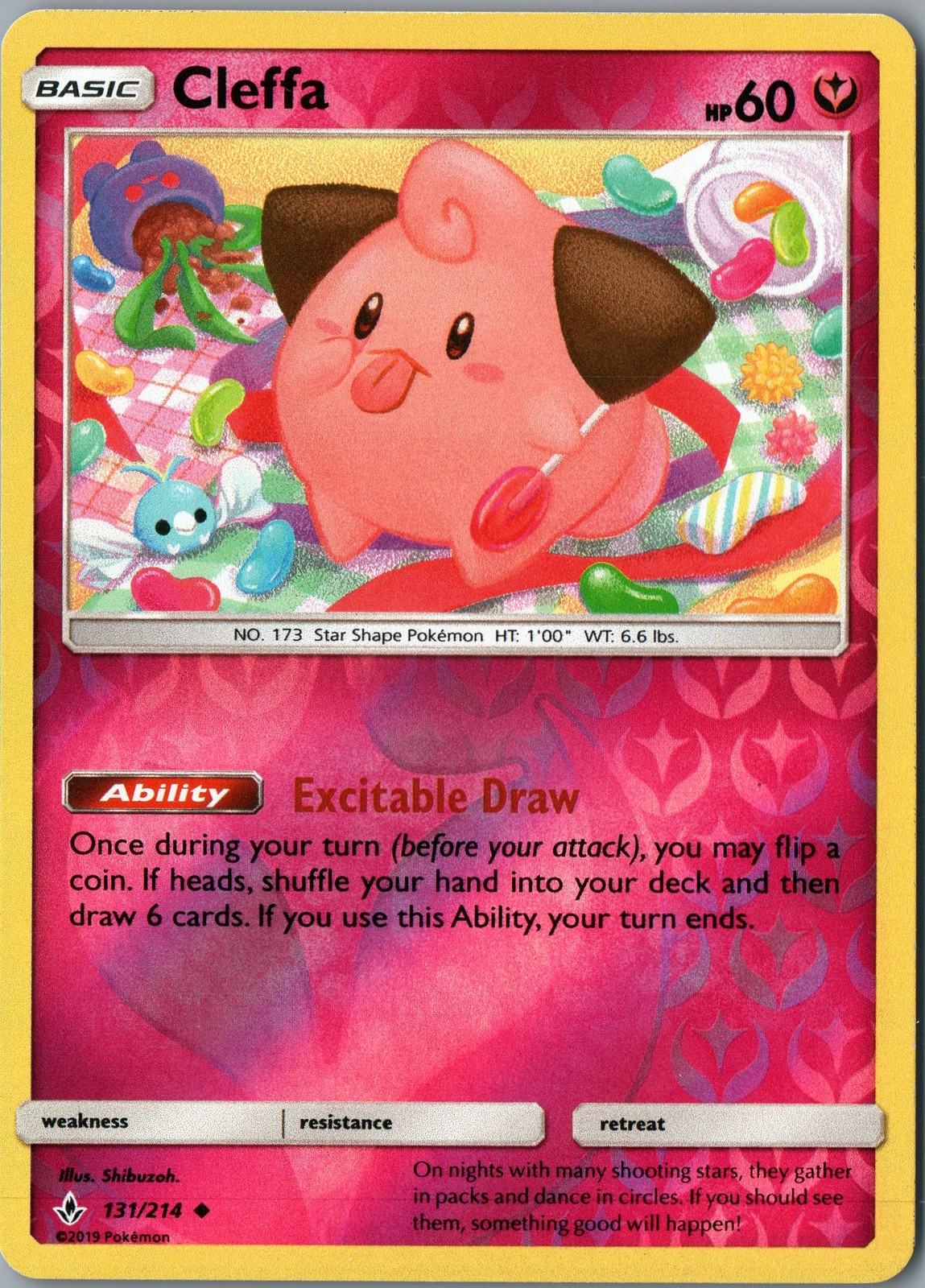 Cleffa Uncommon SM - Unbroken Bonds 131/214 NM Reverse Holofoil - Pokemon