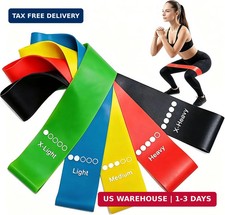 Resistance Bands Set of 5 Loop Exercise Bands for Yoga Fitness Workout Gym