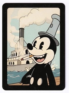 1 WIDE SWAP PLAYING CARD STEAM BOAT WILLIE MICKEY MOUSE SMOKING CIGARETTE