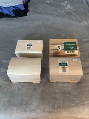 Be Creative Wood Craft Boxes Set of 4 Storage/jewelry