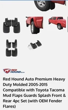 Red Hound Auto Custom Fit Front Mudguard for 2005-15 Compatible w/ Toyota Tacoma