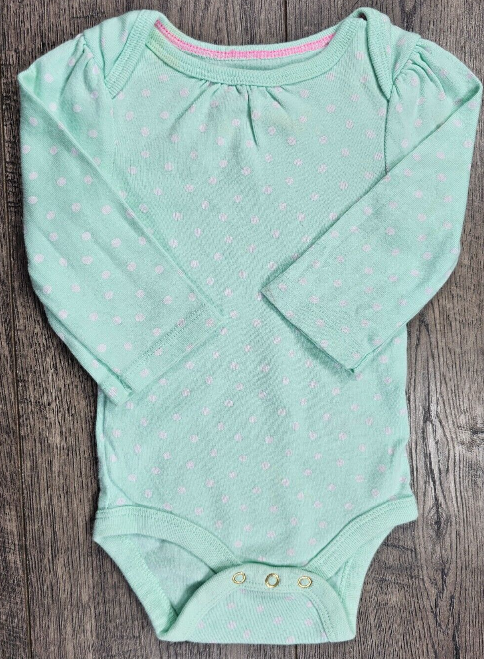 Baby Girl Clothes Cloud Island 0-3 Month Light Blue Polka Dot Bodysuit-image