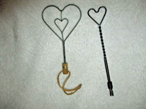 Handcrafted for Silvestri~Wire Hearts~Wood Handle ~Twisted Wire~Black~2 qty - Imagen 2 de 7