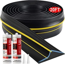 Universal Garage Door Threshold Seal Strip 20FT Kit, Bottom Waterproof Rubber We