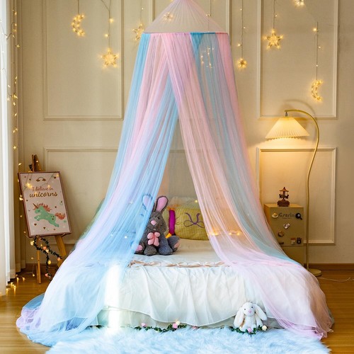Girls Rainbow Bed Canopy X-Large Princess Mosquito Net for Crib to King Size Bed - Picture 13 of 26
