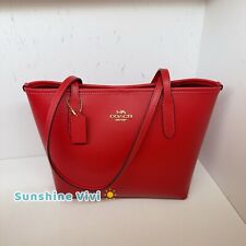 Coach CT859 Small City Leather Tote Bag Light Saddle With Coach CT859 Small City Leather Tote Bag Light Saddle With