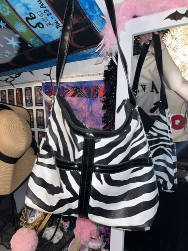 Zebra y2k Bimbo Biker Attention Purse