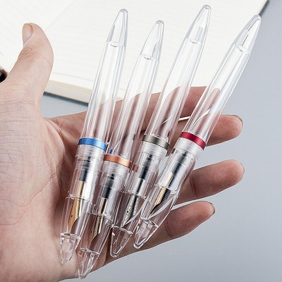 M2 Transparent Clear Vaccum Fountain Pen Resin EF/F 0.38/0.5mm Nib Ink Pen pkk5W