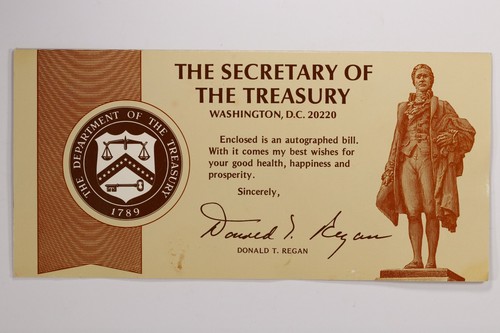 1981-A $1 Federal Reserve Note Secretary of Treasury Dual Courtesy Autograph - Picture 5 of 5