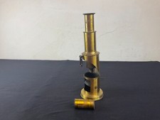 MICROSCOPE à NICHE EN LAITON LABORATOIRE MÉDECINE..... + optique