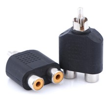 1Pct RCA Y splitter AV audio video plug converter 1 male to 2 female adapter.js
