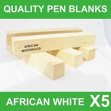 WOODTURNING PEN BLANKS EXOTIC WOOD - AFRICAN WHITEWOOD PEN BLANKS X 5 QUALITY WO