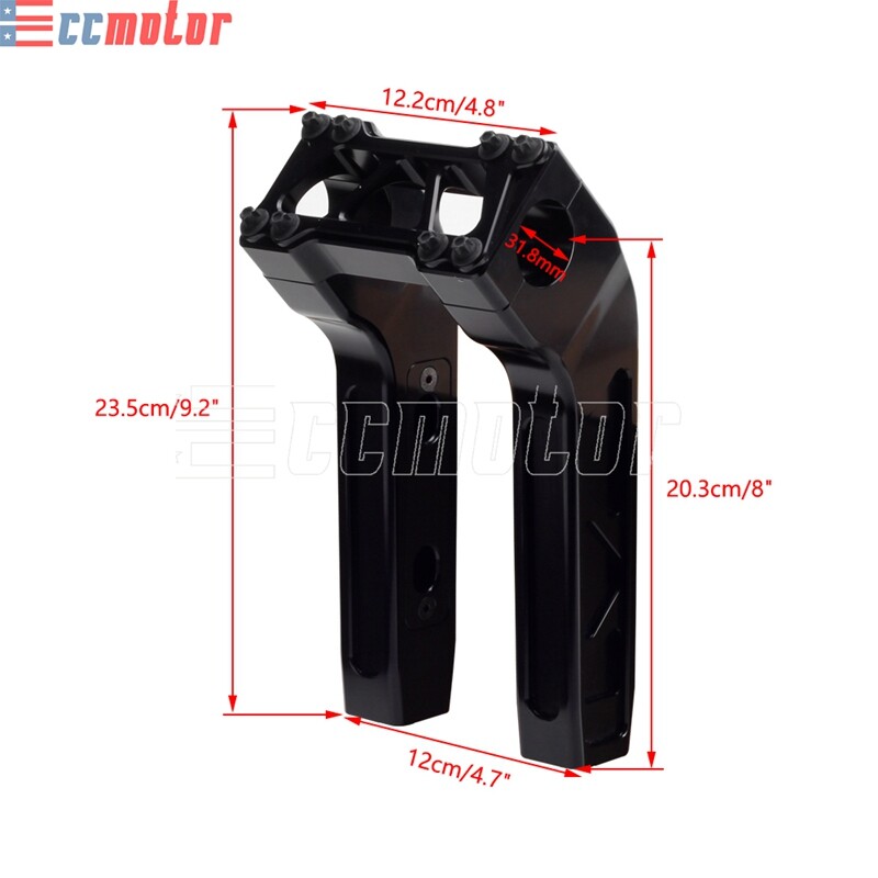 8" Pullback Handlebar Riser Club Style 1 1/4" Clamp For Harley Softail Touring