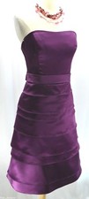 LUCY QX Collection tiered eggplant cocktail party dress wedding SIZE 14 NEW