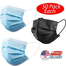 150 PCS Face Mask Mouth Nose Protector Respirator Masks with Filter USA Seller