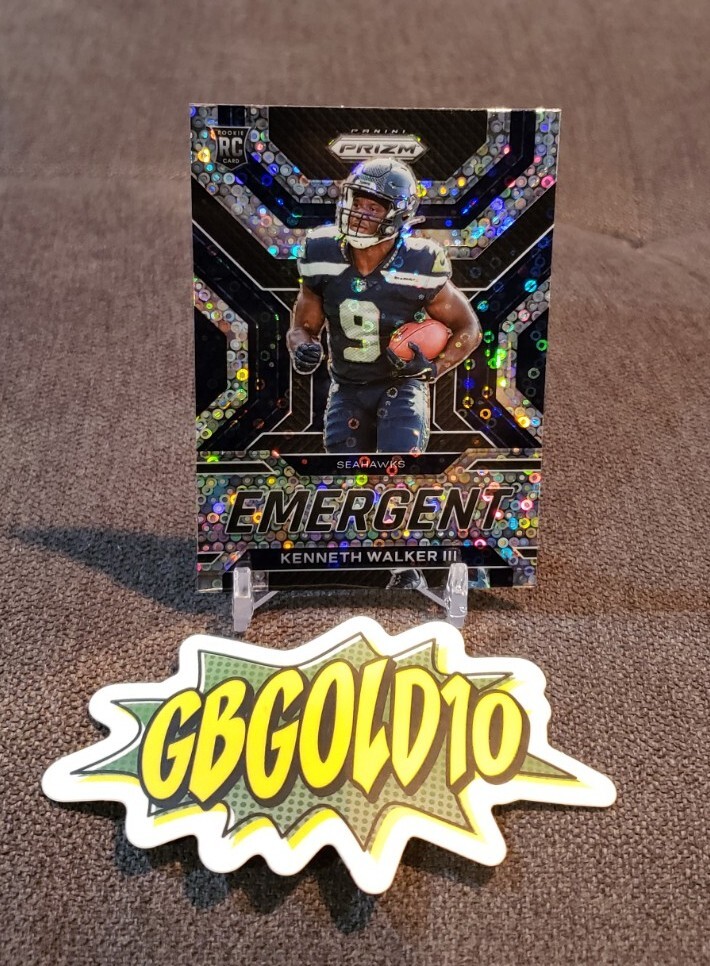 2022 Prizm Kenneth Walker III RC Emergent No Huddle Disco #E-12 Seahwaks Rookie