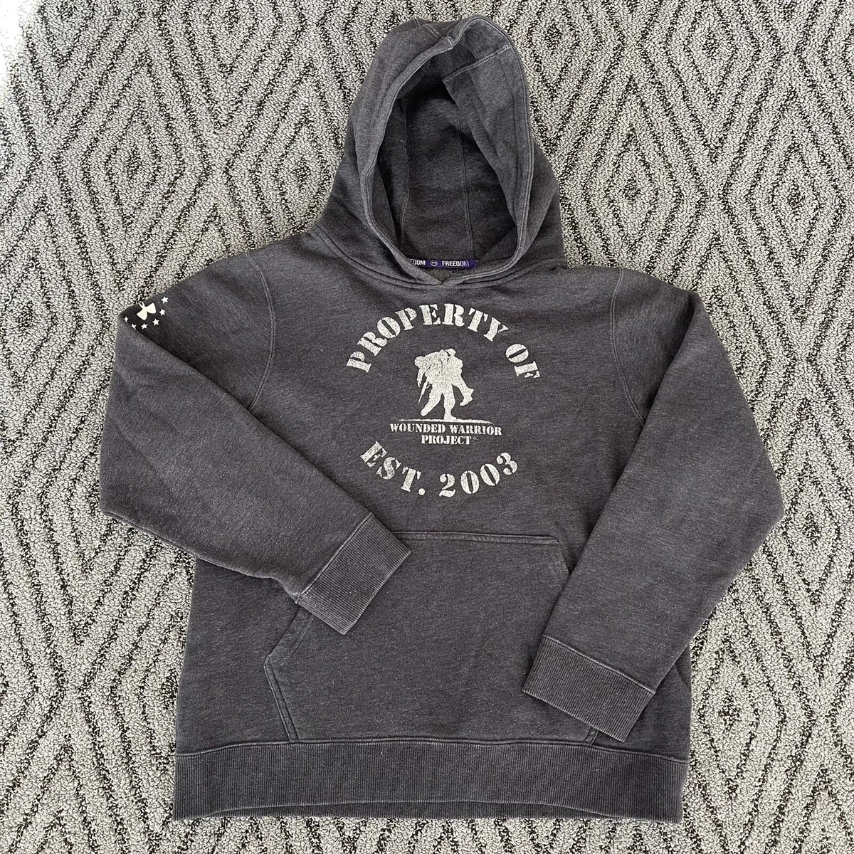 Under Armour Wounded Warrior Project Hoodie Sweatshirt Size Small Dark Grey