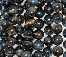 14MM BLUE TIGER EYE GEMSTONE GRADE AB ROUND LOOSE BEADS 7inch