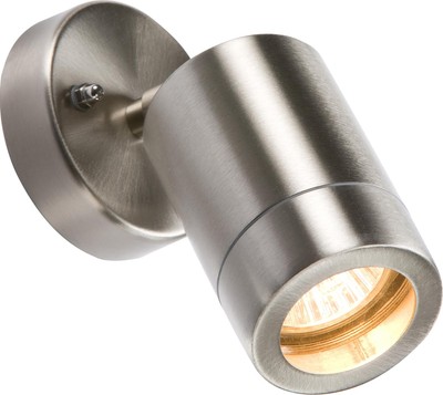 Knightsbridge WALL3L verstellbare einwandige Leuchte Edelstahl Outdoor IP65