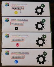 Lot of 4 Xerox Compatible Black/Yellow/Magenta/Cyan Laser Toners for Phaser 6510