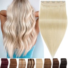 Remy Echthaar Clip In Ein Tressen Human Haar Extensions Haarverlängerung Weft DE