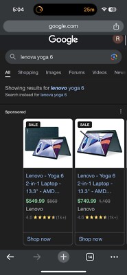 Lenovo Yoga 6 13.3'' (256GB SSD, AMD Ryzen 5 5500U, 2.10 GHz, 8GB RAM) 2-in-1...